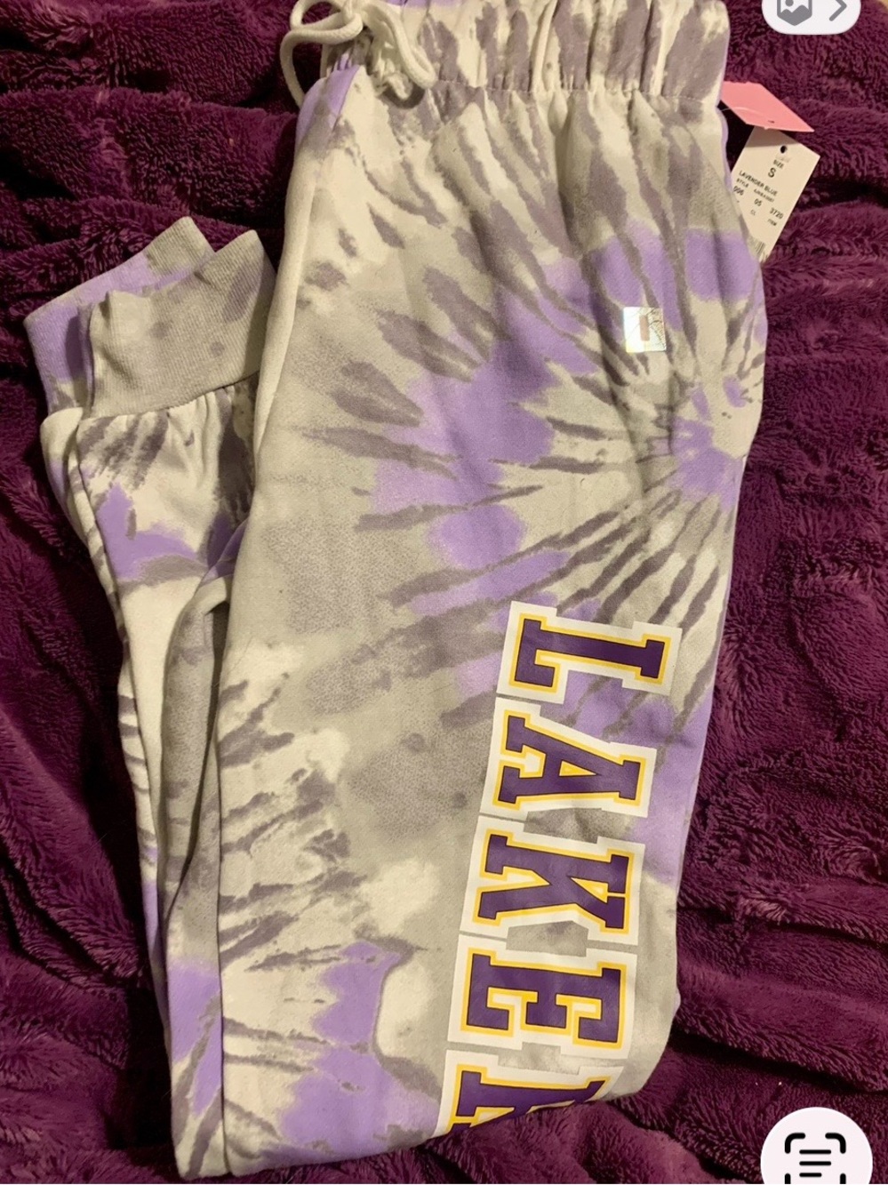 Ladies Lakers Tie-Dye Jogger HYBIRD Apparel Sweatpants - Small NWT